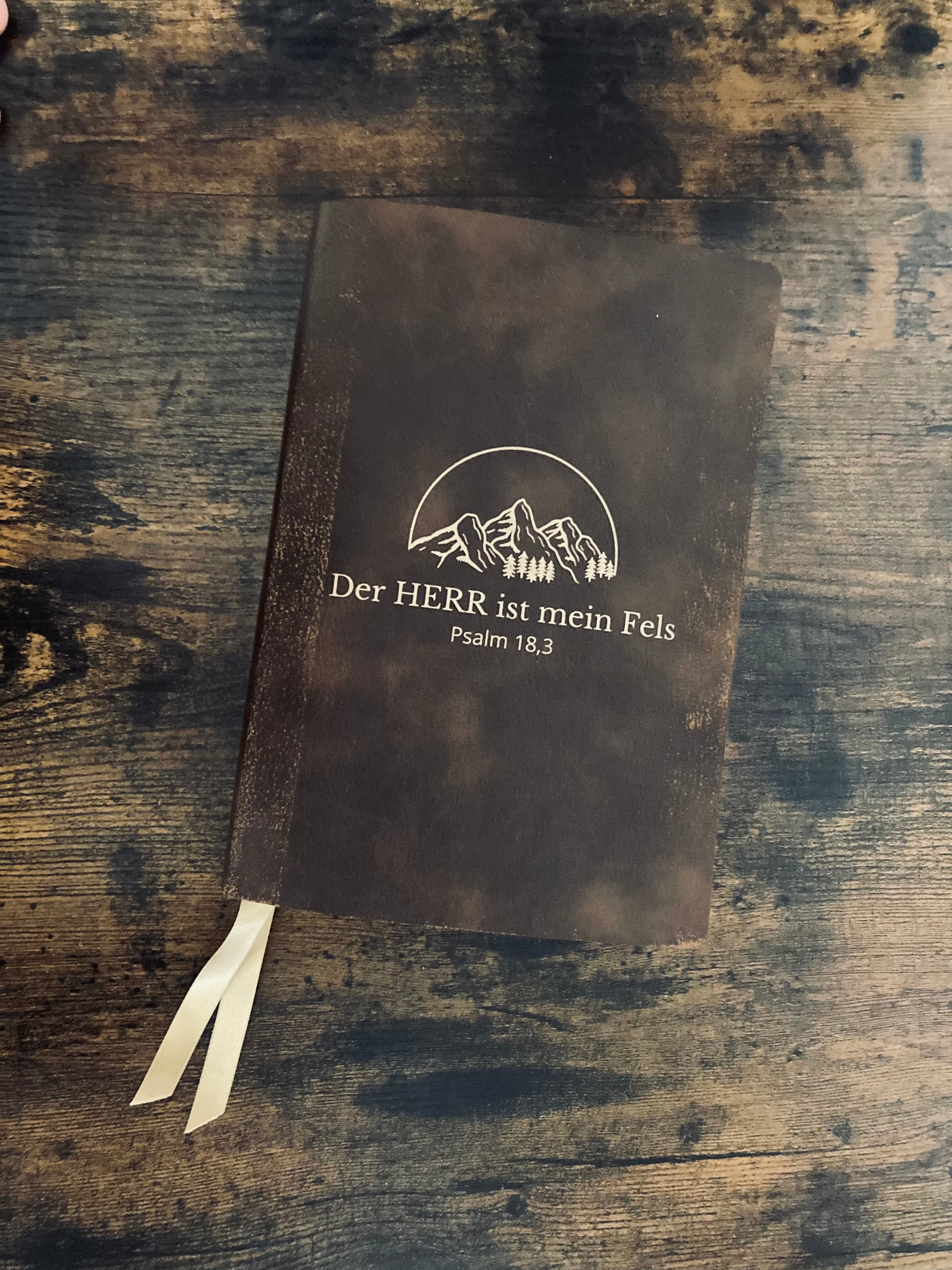Bibelreparatur mit Gravur  - Der Herr ist mein Fels